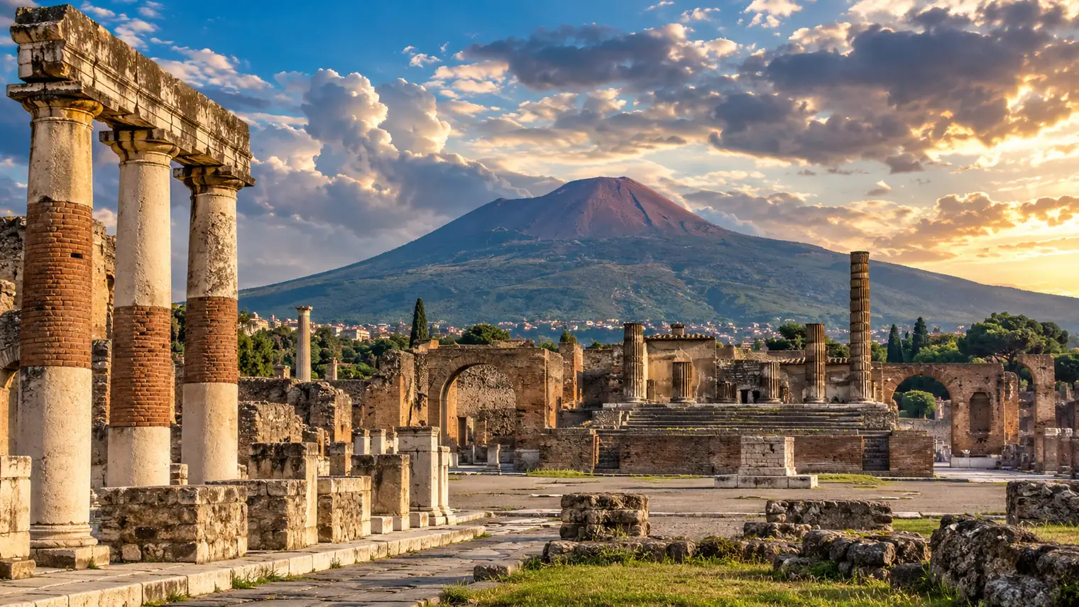 Pompeii and Herculaneum sit on the same Circumvesuviana line beneath Vesuvius