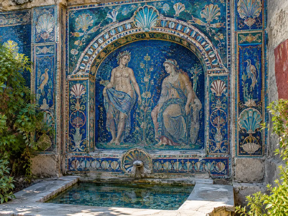 The glass-paste mosaic in the House of Neptune and Amphitrite